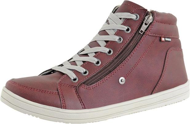 Tênis Sapatênis casual masculino cano médio fecho lateral vermelho - Sapatofranca Menor preço em Tênis Sapatênis casual masculino cano médio fecho lateral vermelho - Sapatofranca