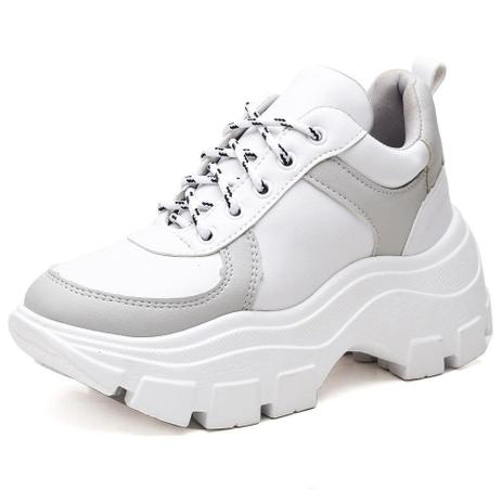 Tênis Sapatenis Feminino Esporte Sola Alta Branco - Top Franca Shoes -  Calçados Femininos - Magazine Luiza