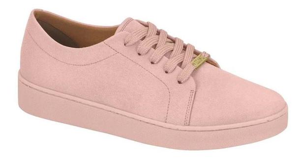 tenis rosa com listra branca