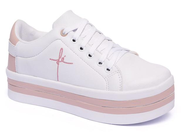Tenis Sapato Plataforma Salto Alto Feminino Fé Bordado - Poseidon Calçados  - Calçados Femininos - Magazine Luiza