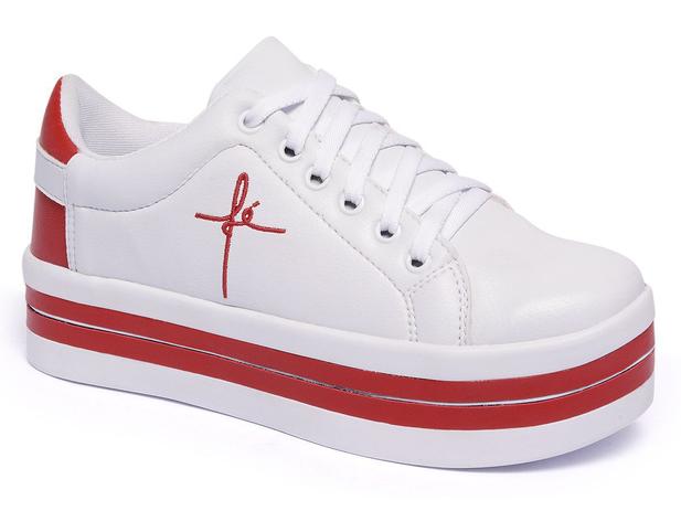 Tenis Sapato Plataforma Salto Alto Feminino Fé Bordado - Poseidon Calçados  - Calçados Femininos - Magazine Luiza