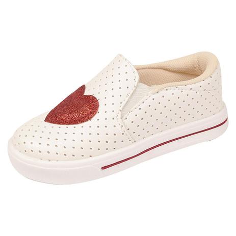 Tênis Slip Iate Infantil Feminino Perfurado Coração Glitter - Kimimo Menor preço em Tênis Slip Iate Infantil Feminino Perfurado Coração Glitter - Kimimo