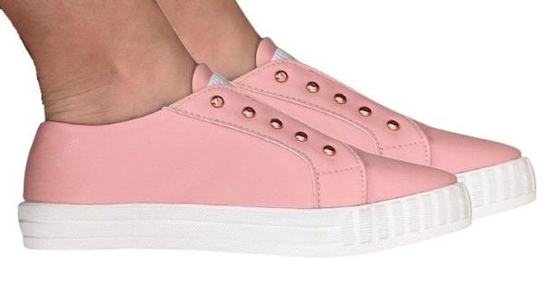 Tenis Slip On Casual Feminino Menina sem cadarço rosa - Maya Moda - Slipper  / Slip On Feminino - Magazine Luiza