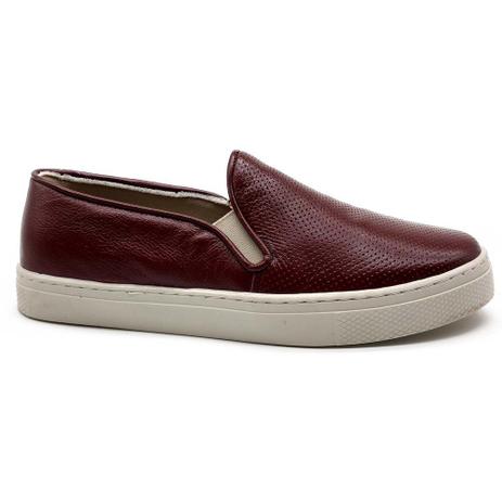 slip on feminino de couro
