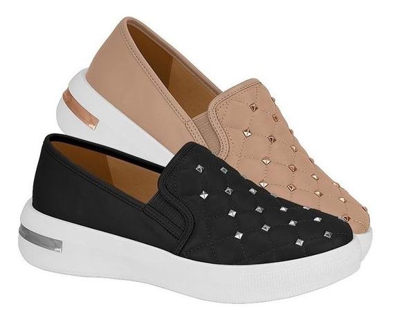 Tenis flatform slip on paetê nude - Dolce \u0026 Menta Calçados