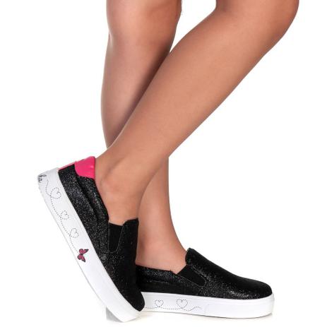 Tênis Slip On Infantil Menina Glitter Preto - Estilo Shoes - Moda Feminina  - Magazine Luiza