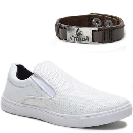 Tênis Slip On Masculino Casual com Pulseira Form's Branco - Slipper / Slip On Masculino - Magazine Luiza