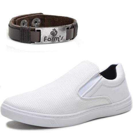 Tênis Slip On Masculino Casual com Pulseira Form's Branco - Slipper / Slip  On Masculino - Magazine Luiza