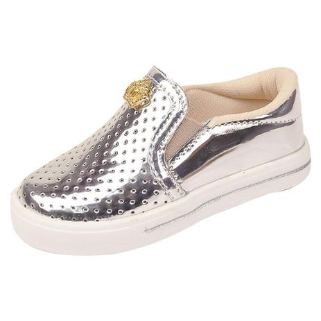 Tênis Slip On Menina Metalizado Perfurado Solado Macio Leve - Kimimo Menor preço em Tênis Slip On Menina Metalizado Perfurado Solado Macio Leve - Kimimo