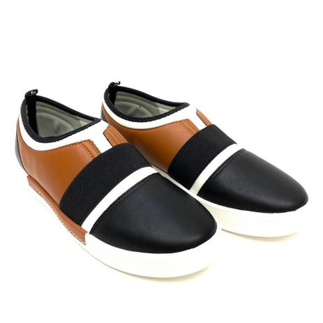 Tênis slip on piccadilly casual napa neoprene ocre preto feminino - Slipper / Slip On Feminino - Magazine Luiza