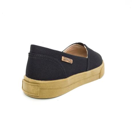 Tênis Slip On Quality Shoes Feminino 002 Preto Lona Sola Caramelo - Slipper  / Slip On Feminino - Magazine Luiza