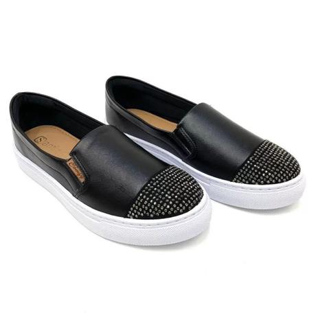 Tênis Slip On Santinelli Feminino Preto - Slipper / Slip On Feminino -  Magazine Luiza