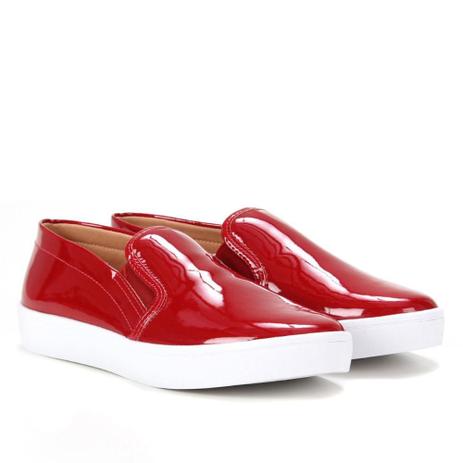 Tênis Slip On Via Uno Verniz Feminino - Slip On Feminino - Magazine Luiza