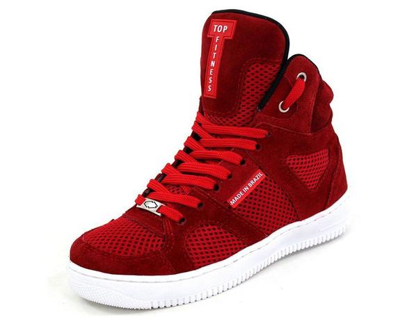 tenis feminino vermelho cano alto