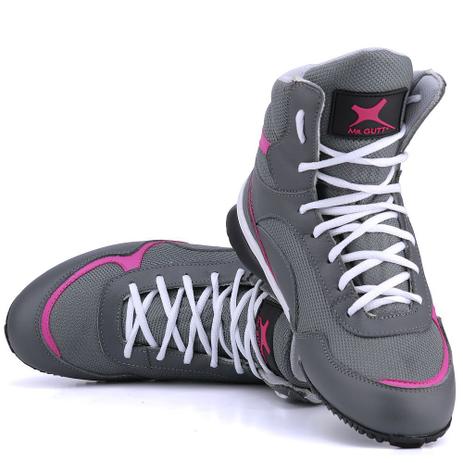 Bota Botinha Feminina De Treino Academia Fitness Cano Médio Mgutt - 05 -  Preto Rosa | Site Calçados