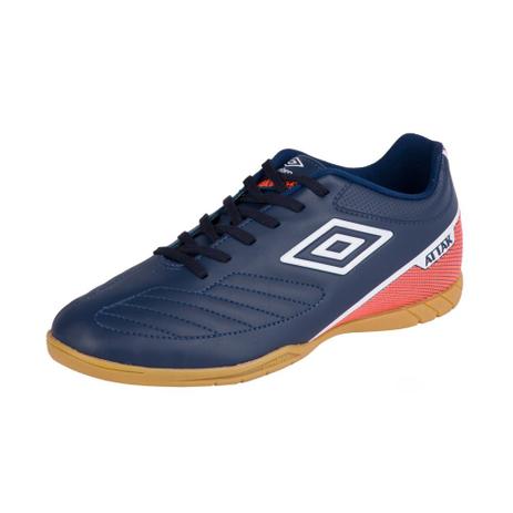 Tênis Umbro Futsal Indoor Attak Ii Marinho/Laranja/Branco Menor preço em Tênis Umbro Futsal Indoor Attak Ii Marinho/Laranja/Branco
