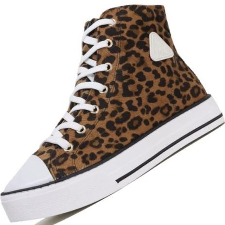 Tenis Via Marte Preto/Onça Feminino 20-12005 - Juventude Calçados