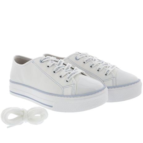 Tênis Via Marte Casual Flatform Pespontos Verniz Cadarço Branco - Tênis  Feminino - Magazine Luiza