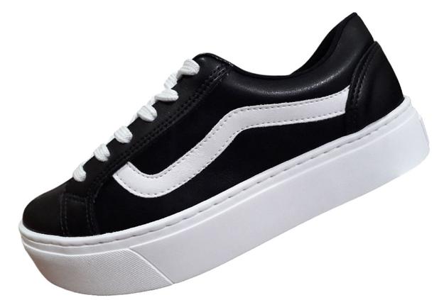 Tênis Via Marte Plataforma Old School Sapatênis sneaker casual Preto Branco Original 19-12612 - Outros Moda e Acessórios - Magazine Luiza