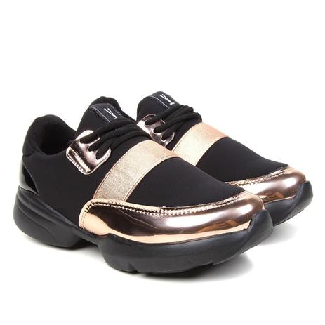 tenis vizzano jogging preto veludo