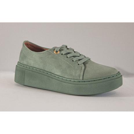 Tênis Vizzano Feminino Cadarço Camurça Flatform Conforto Cinza + Verde 34  em Promoção | Ofertas na Americanas