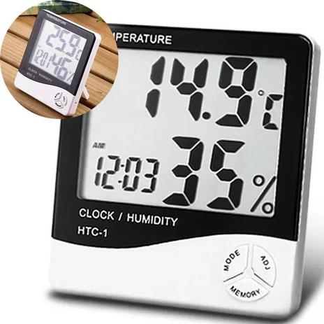 Termo Higrometro Digital Relogio Medidor Temperatura Humidade De Mesa (56192/1928) - Ideal Menor preço em Termo Higrometro Digital Relogio Medidor Temperatura Humidade De Mesa (56192/1928) - Ideal