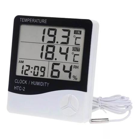Termômetro Higrômetro Medidor de Umidade de Temperatura Eletrônico LCD Exbom - PZ-HTC2 Menor preço em Termômetro Higrômetro Medidor de Umidade de Temperatura Eletrônico LCD Exbom - PZ-HTC2
