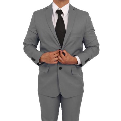 Terno Cinza Claro Royal Ternos Microfibra Slim Fit Menor preço em Terno Cinza Claro Royal Ternos Microfibra Slim Fit