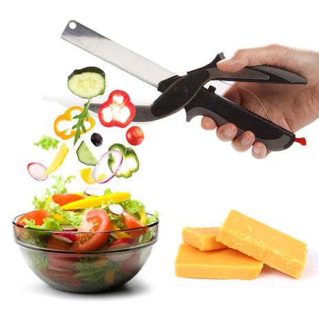 Tesoura de Alimento Faca Corta e Fatia Clever Cutter 2 em 1 (93190) - Smart cutter é boa?