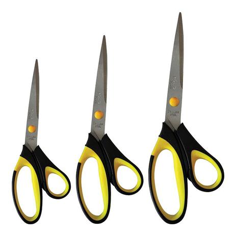 Tesoura Multifuncional Soft Duo Kit C/3 Unidades - Amarela - Arthouse Menor preço em Tesoura Multifuncional Soft Duo Kit C/3 Unidades - Amarela - Arthouse
