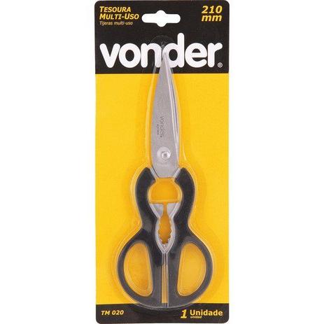 Tesoura multiuso 21cm aço inox cabo plástico tm020 - Vonder Menor preço em Tesoura multiuso 21cm aço inox cabo plástico tm020 - Vonder