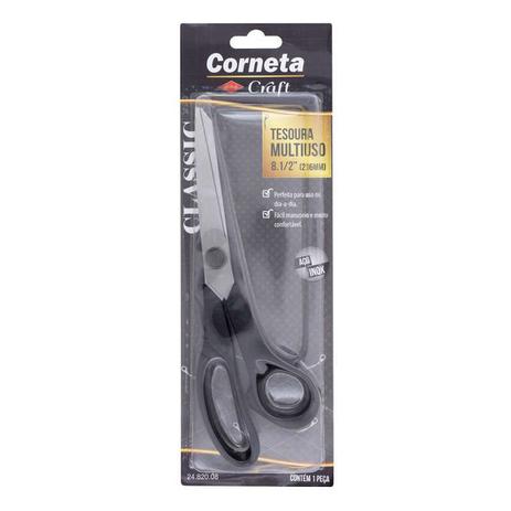 Tesoura Multiuso 8 1/2” Aço Inox Classic Craft Corneta 24.820.08 Menor preço em Tesoura Multiuso 8 1/2” Aço Inox Classic Craft Corneta 24.820.08