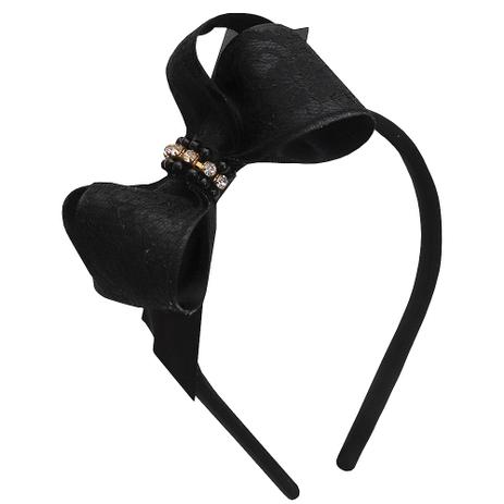 Tiara Infantil Laço Cetim e Renda Preto - Tutty frut Menor preço em Tiara Infantil Laço Cetim e Renda Preto - Tutty frut