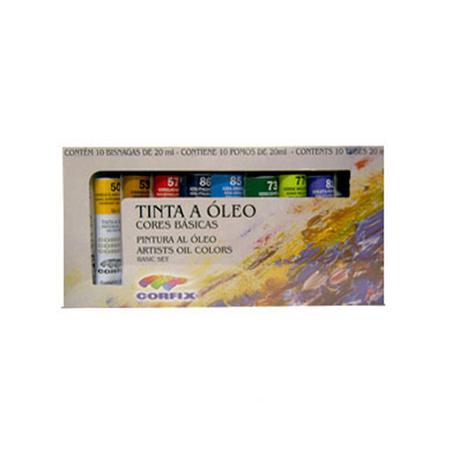 Tinta a óleo estojo c/ 10 cores 20ml corfix Menor preço em Tinta a óleo estojo c/ 10 cores 20ml corfix