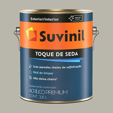 Tinta Acrílica Acetinada Cinza urbano Suvinil Premium 3,6 litros Menor preço em Tinta Acrílica Acetinada Cinza urbano Suvinil Premium 3,6 litros