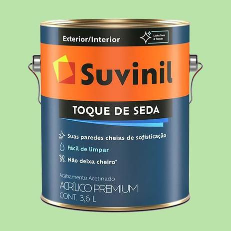 Menor preço em Tinta Acrílica Acetinada Verde Orquídea Suvinil Premium 3,6 litros