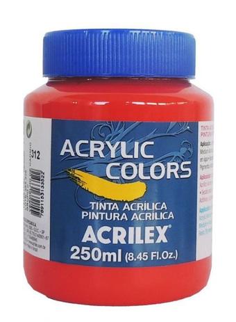Menor preço em Tinta Acrilica Acrilex Acrylic Colors  250 ml  Vermelho Cadmio 13125-312