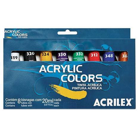 Tinta Acrilica Acrilex Acrylic Colors Estojo 008 Cores 13108 Menor preço em Tinta Acrilica Acrilex Acrylic Colors Estojo 008 Cores 13108