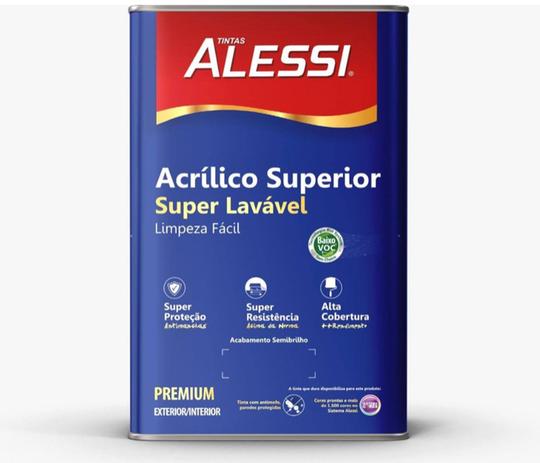 Tinta acrílica Branca semi brilho Alessi premium super lavável Menor preço em Tinta acrílica Branca semi brilho Alessi premium super lavável