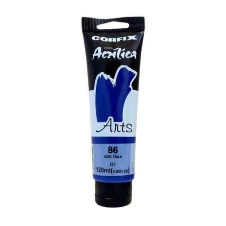 Tinta Acrilica Corfix Arts G1 86 Azul Ftalo 120ml Menor preço em Tinta Acrilica Corfix Arts G1 86 Azul Ftalo 120ml