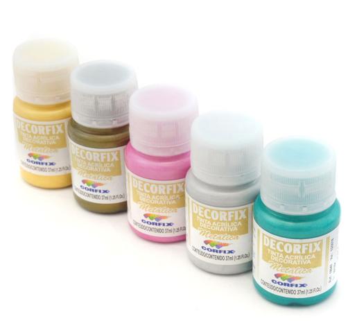 Tinta acrílica decorfix metálica 37ml avulso corfix Menor preço em Tinta acrílica decorfix metálica 37ml avulso corfix