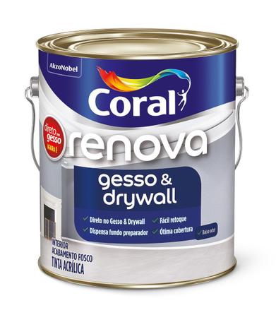 Tinta Acrílica Direto no Gesso Coral Renova Branco Galão 3,6 Litros é ruim? Tinta Acrílica Direto no Gesso Coral Renova Branco Galão 3,6 Litros é boa?