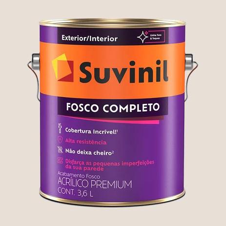 Tinta Acrílica Fosca Areia do Deserto Suvinil Premium 3,6 litros Menor preço em Tinta Acrílica Fosca Areia do Deserto Suvinil Premium 3,6 litros