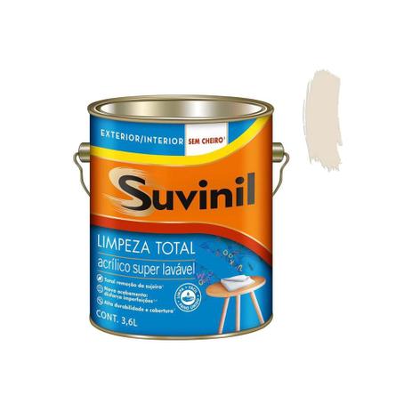 Tinta Acrílica Fosca Suave Limpeza Total Palha 3,6 Litros - Suvinil Menor preço em Tinta Acrílica Fosca Suave Limpeza Total Palha 3,6 Litros - Suvinil