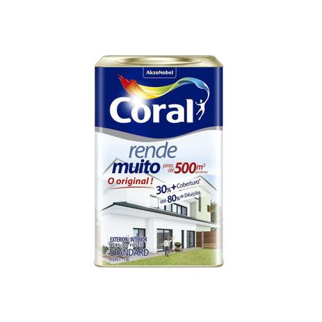 Tinta Acrílica Fosco Rende Muito Amarelo 18 Litros - Coral Menor preço em Tinta Acrílica Fosco Rende Muito Amarelo 18 Litros - Coral