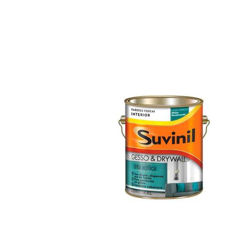 Tinta acrílica Gesso e Drywall branca 3,6L Suvinil Menor preço em Tinta acrílica Gesso e Drywall branca 3,6L Suvinil