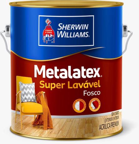 Tinta Acrílica Metalatex Fosco Super Lavável 3,2l - Sherwin Williams - Sherwin-Williams Menor preço em Tinta Acrílica Metalatex Fosco Super Lavável 3,2l - Sherwin Williams - Sherwin-Williams
