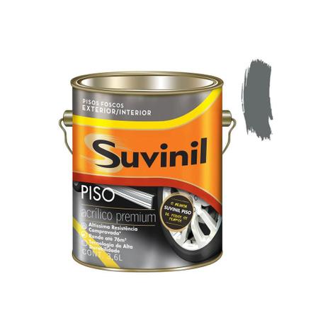Tinta Acrílica para Piso Cinza Escuro 3,6 Litros - Suvinil Menor preço em Tinta Acrílica para Piso Cinza Escuro 3,6 Litros - Suvinil