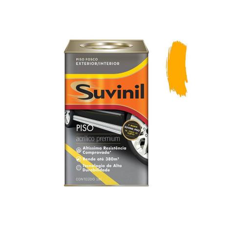 Tinta Acrílica Premium Fosca para Piso Amarelo 18 Litros - Suvinil Menor preço em Tinta Acrílica Premium Fosca para Piso Amarelo 18 Litros - Suvinil