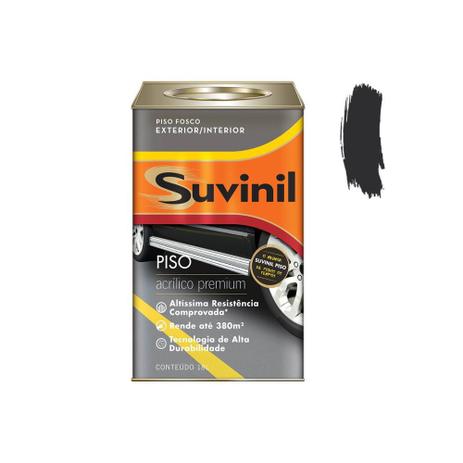 Tinta Acrílica Premium Fosca para Piso Preto 18 Litros - Suvinil Menor preço em Tinta Acrílica Premium Fosca para Piso Preto 18 Litros - Suvinil